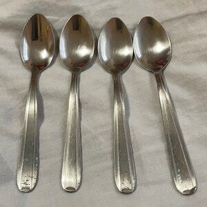 Lot of 4 Vtg Demitassse / Espresso Spoons Abert Inox 18/10 Made in Italy 4" Read